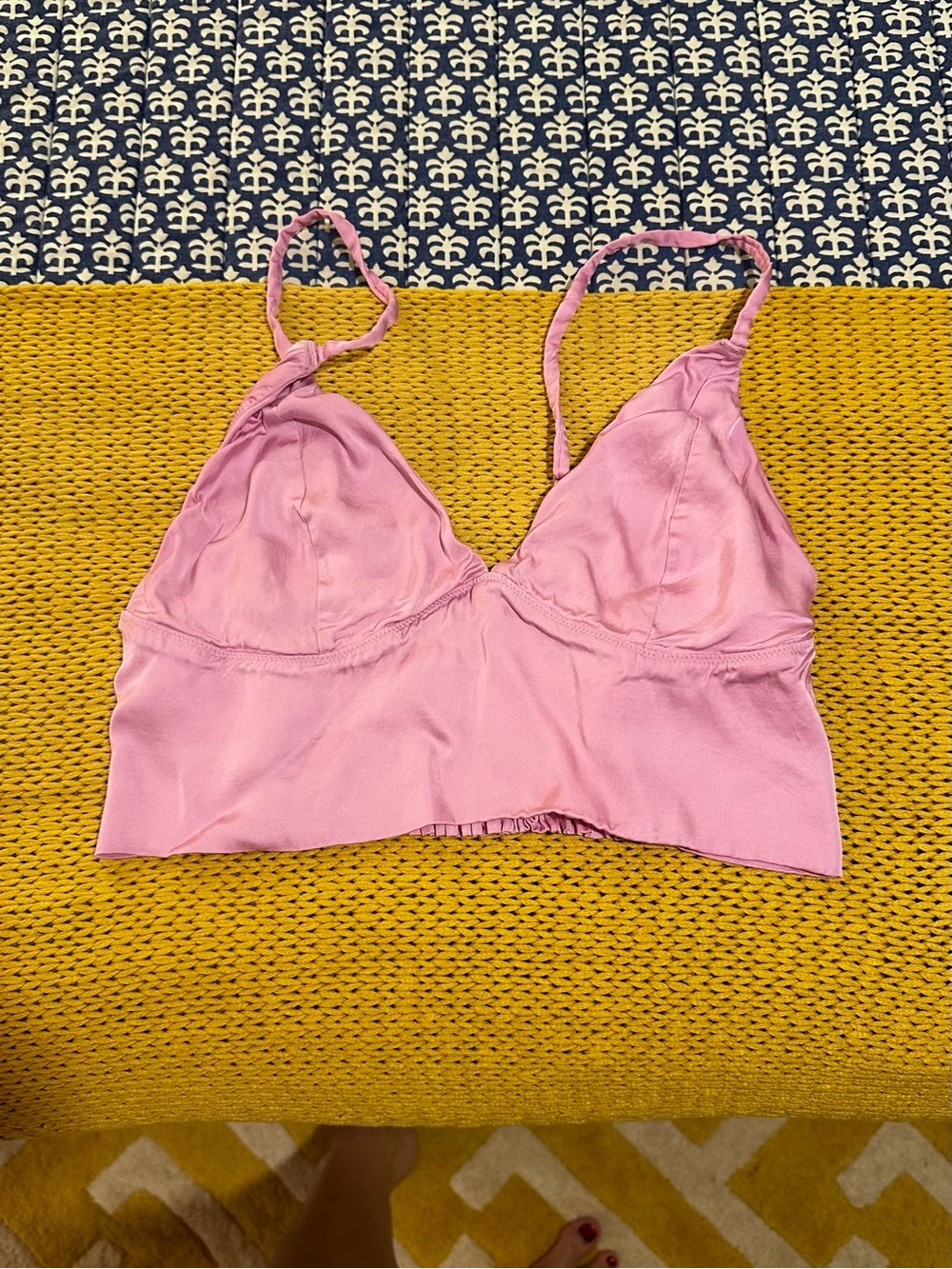 aerie Lilac Satin Triangle Crop Top Bralette